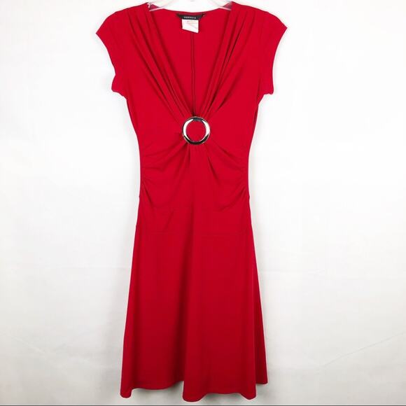 Vintage Mariposa Dress Womens S Y2K Midi Stretch Party Cocktail Wedding Guest - Picture 1 of 8